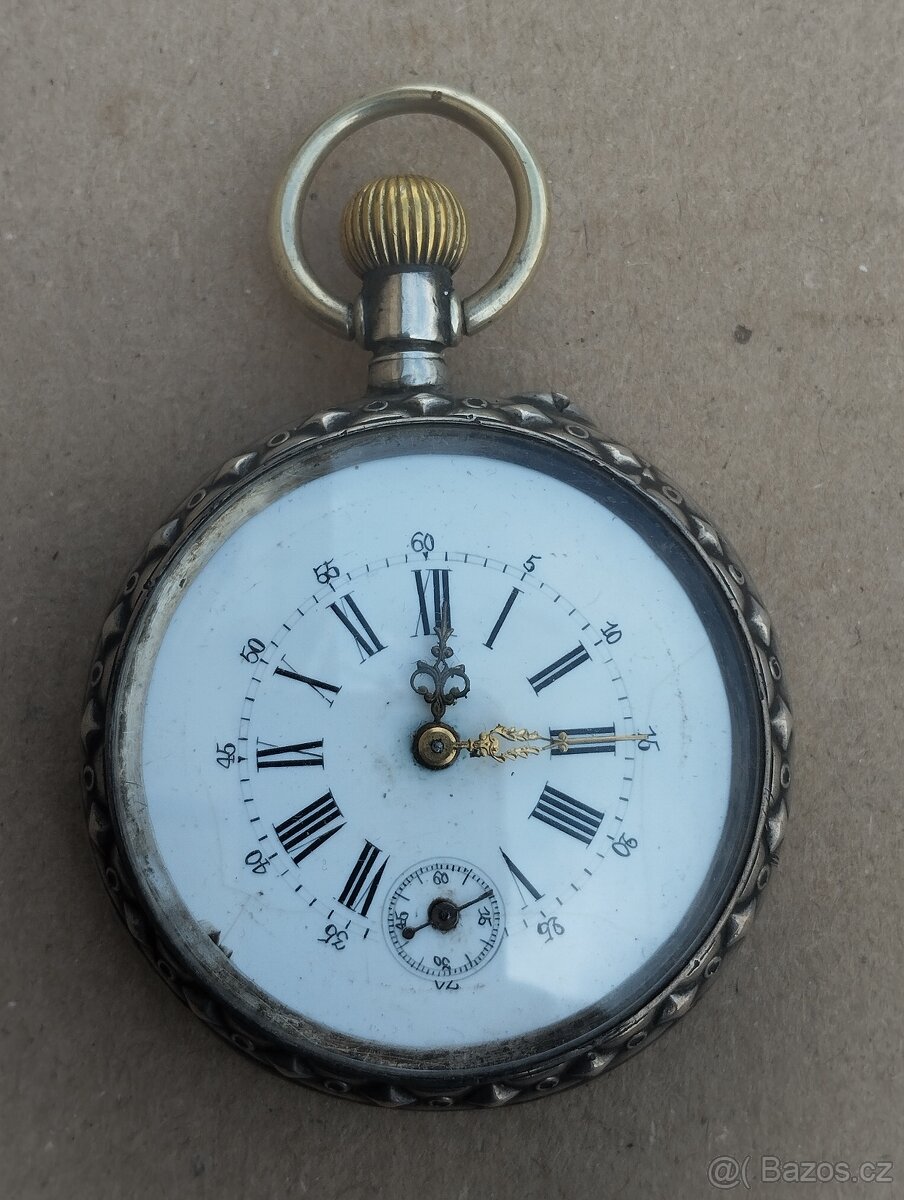 Starožitné dvoupláštové stříbrné zdobené kapesní hodinky. - 9