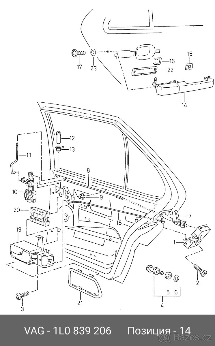 Klika vnější Seat Toledo I levá/pravá original - 9