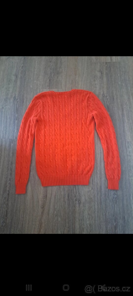 Oranžový pletený svetr značky Ralph Lauren - 9