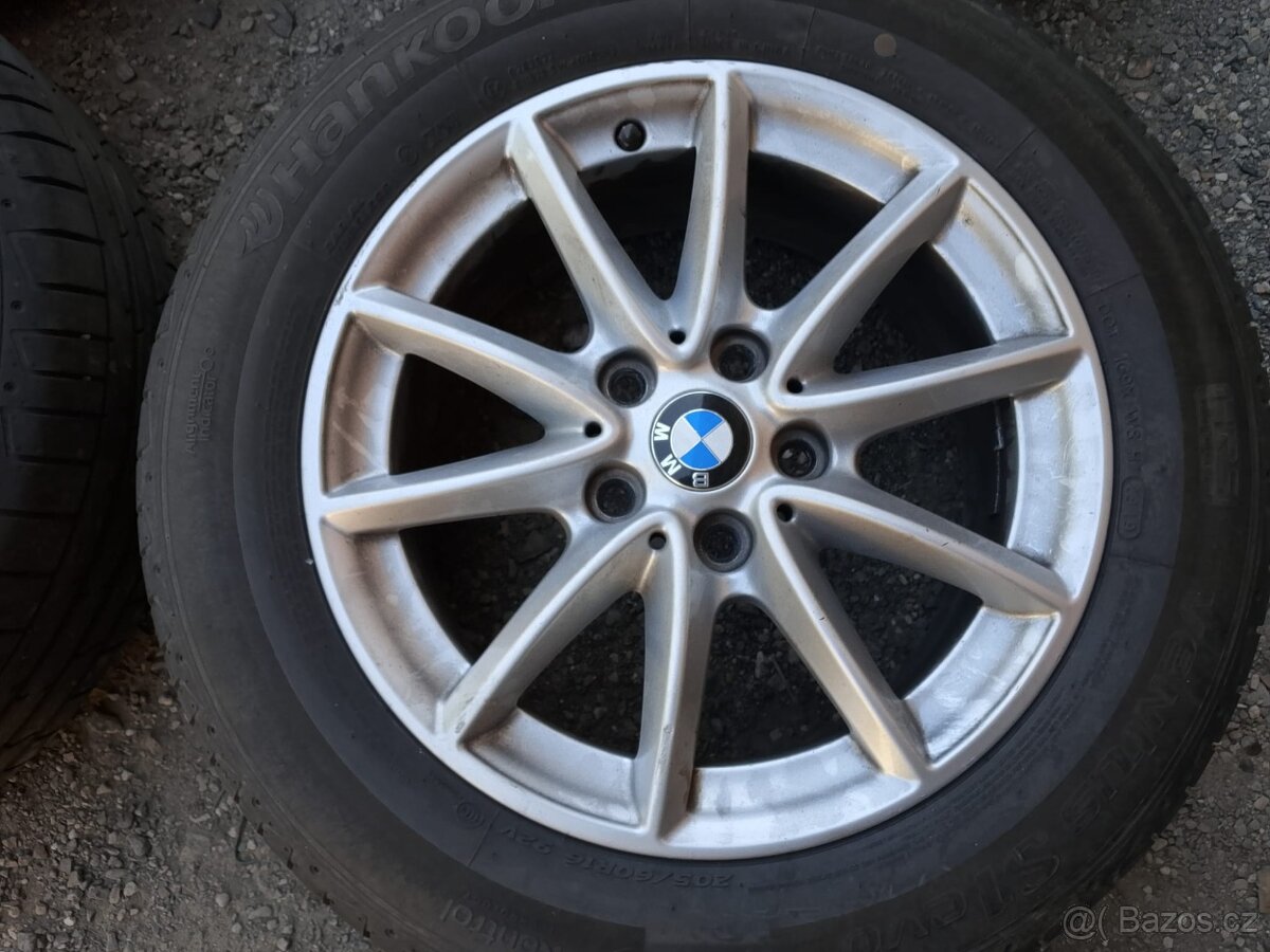 Originál ALU BMW 7x16 ET52+letní 205/60/16 RFT Hankook - 9
