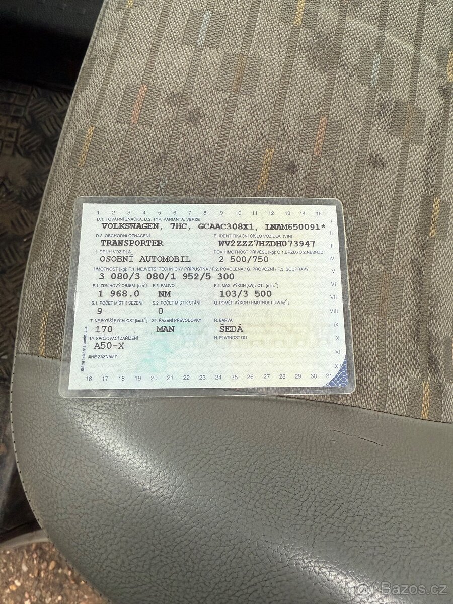 Vw Transporter 9 míst 103 kw Long 5 dveří 4x4 - 9