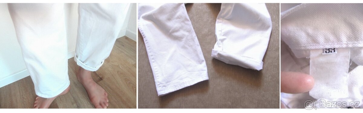 Vintage 90's pohodlné bílé dámské džíny - 9