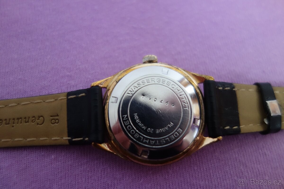 Německé pozlacené hodinky GUB Glashutte Q1 - 9