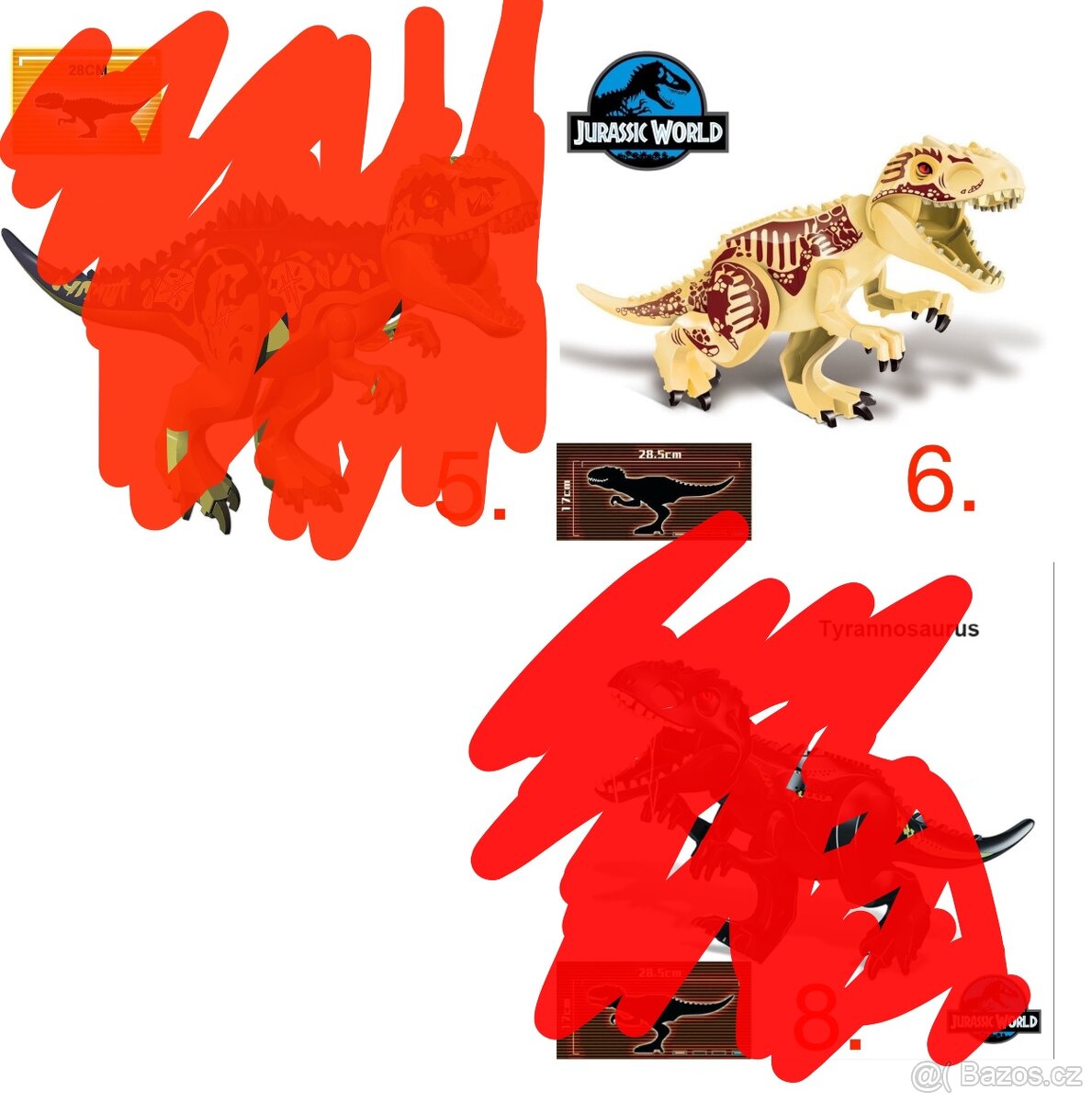 Rôzne dinosaury (8ks) typ lego - nové, nehrané - 9