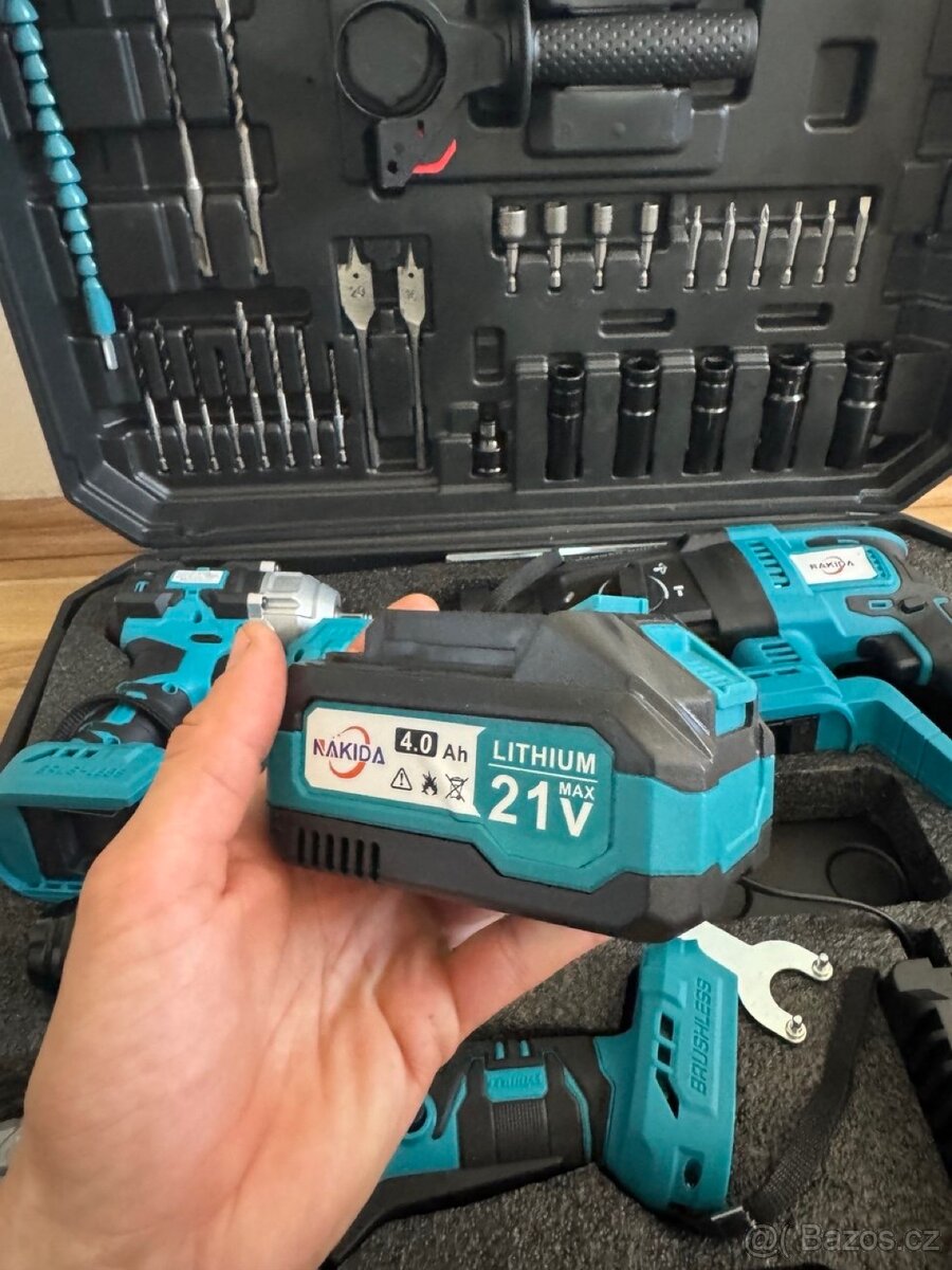 Multifunkční sada elektrického nářadí 4v1+ 2×21V baterie - 9