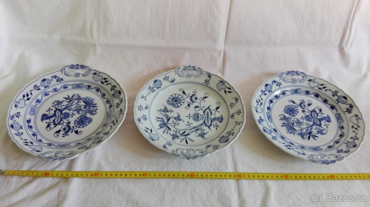 Cibulák 3 druhy mísa kulatá / podnos koláčový s uchy 1.Tř - 9