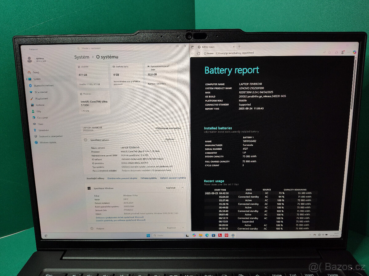 Lenovo Thinkpad p14s gen 5 u5-135H 32G√1T√3K@350√RTX√1rz√DPH - 9
