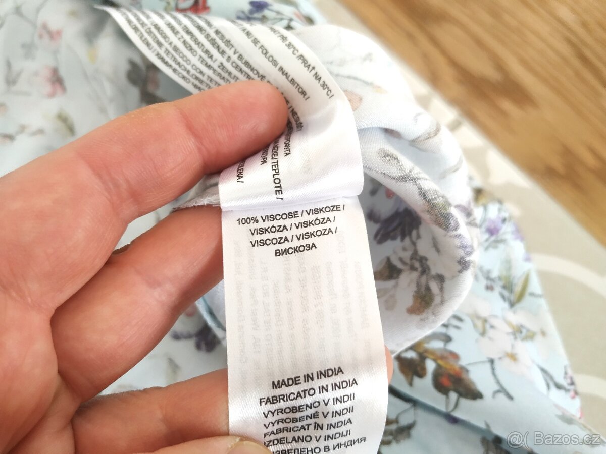 Nové modré šaty Timeout M L Luční kvítí růže květiny dlouhé - 9