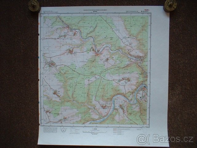 Vojenská profesionální tajná mapa Křivoklát Roztoky ČSLA - 9