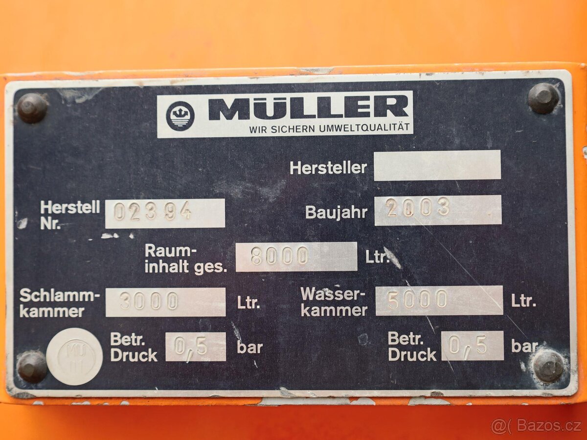 Mercedes-Benz ATEGO 1828 L, FAKÁLNÍ VŮZ, 8 CBM, DVĚ KOMORY ( - 9