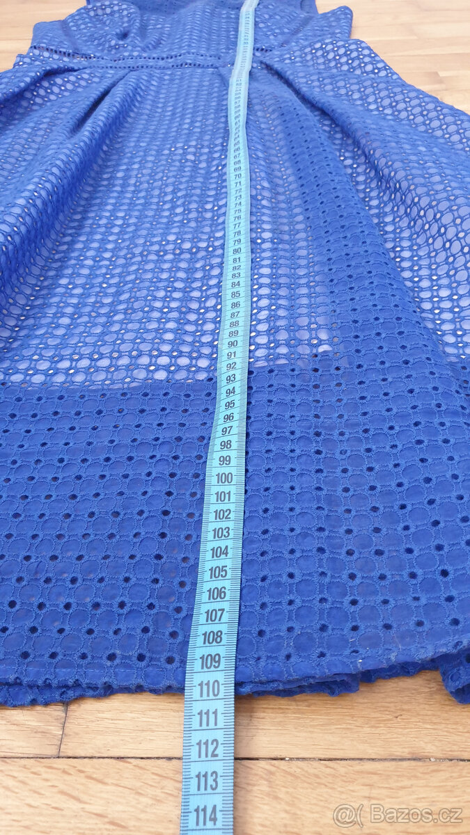 Modré bavlněné šaty s kapsami, UK12/40/L - 9