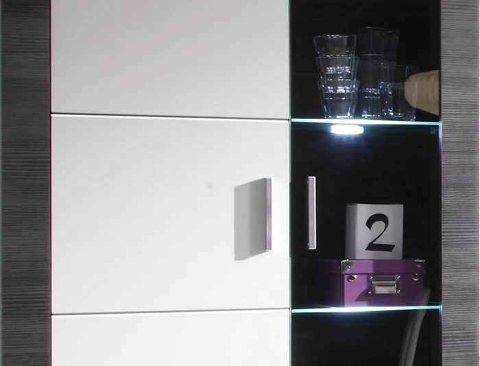 Obývací stěna - šedá / matná bílá - 9