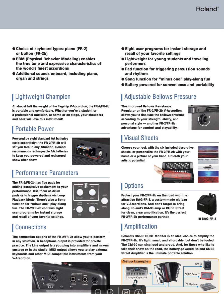 Elektronický akordeon Roland FR-2 klávesový / harmonika - 9