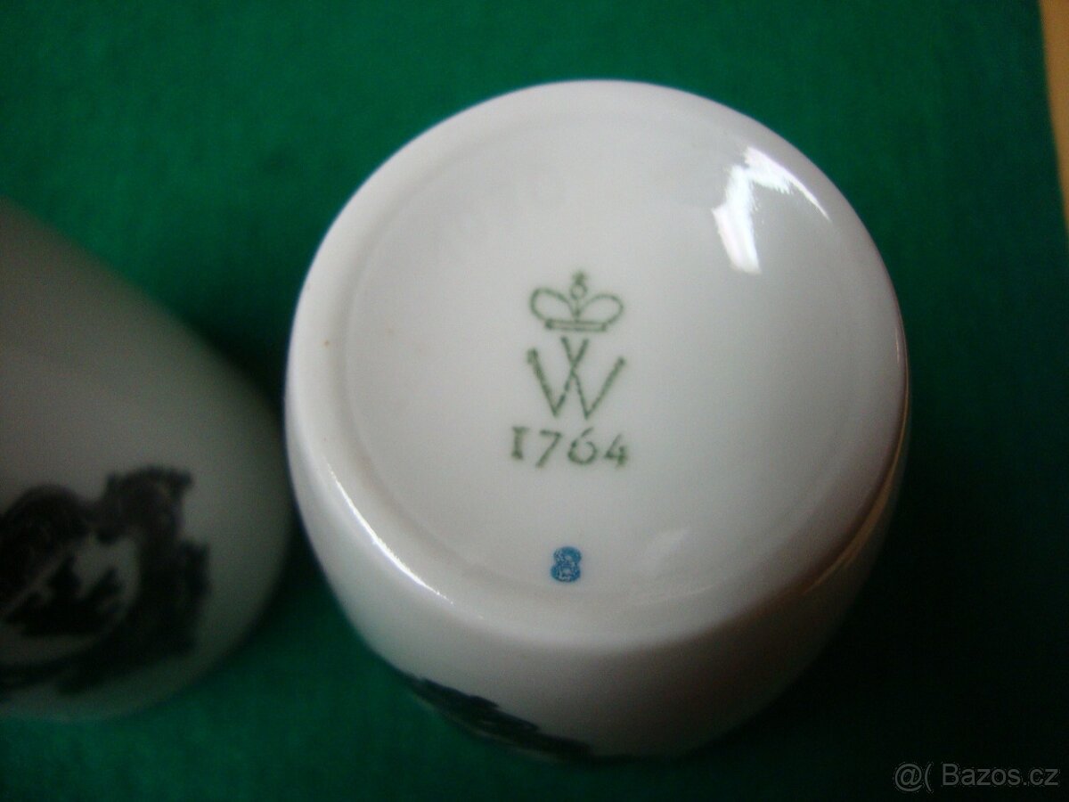 Starožitné porcelánové pohárky Berlín výroba Wallendorf top - 9