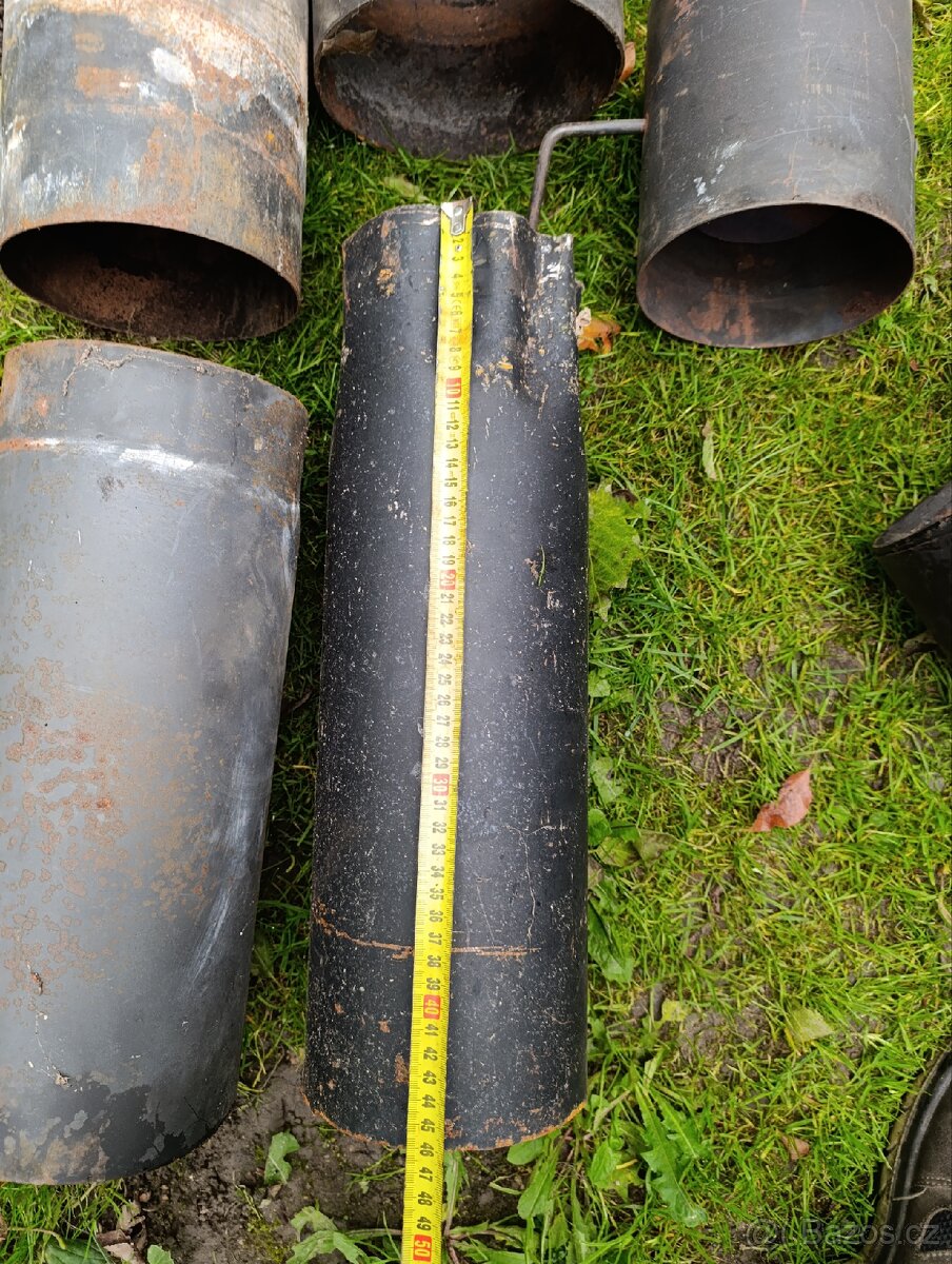 Silnostěnné, komínové roury - černý plech - 9