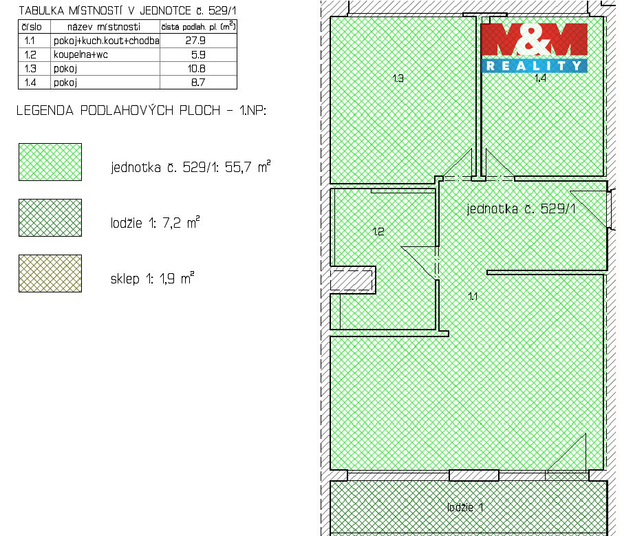 Prodej bytu 3+kk, 63 m², Praha, ul. Veltruská - 9