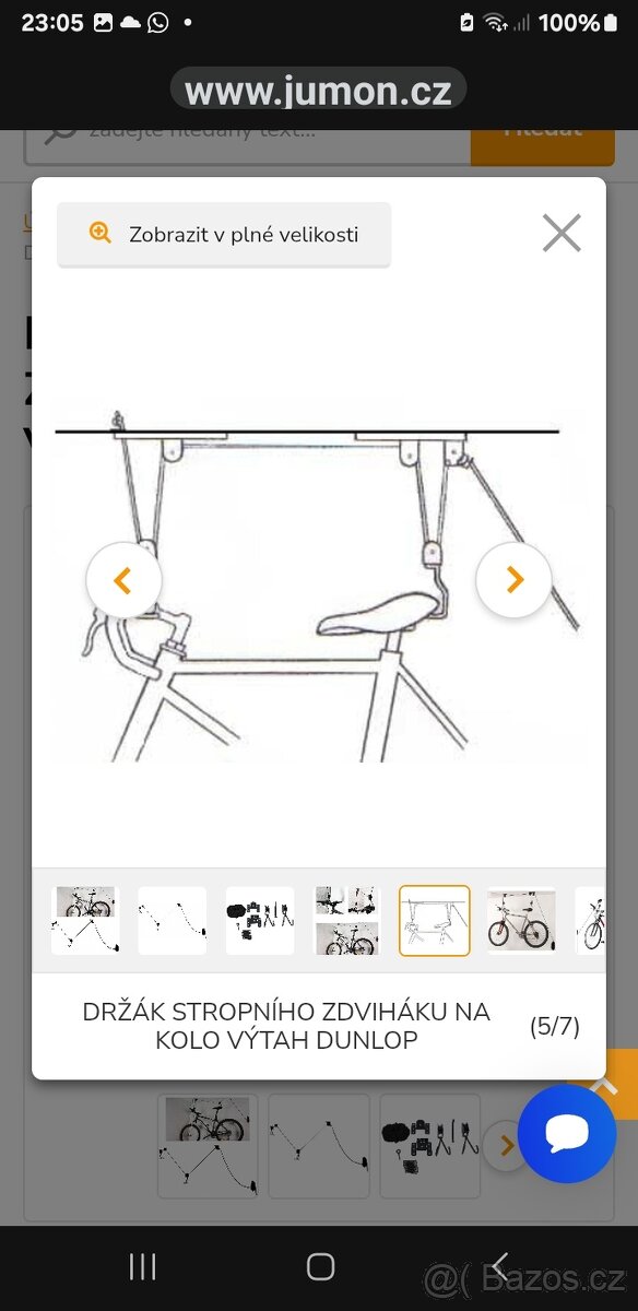 Stropní držák /výtah na kolo dunlop - 9