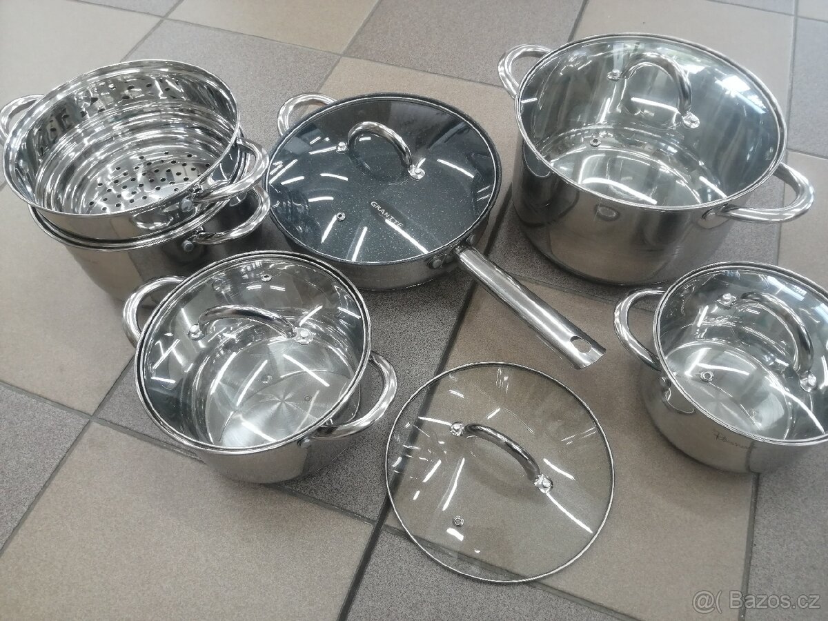 Nádobí nerez designove hrnce sada 11dilu indukce atd - 9
