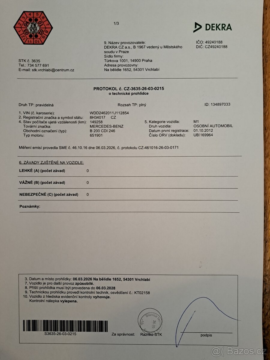 Mercedes Benz B200 perfektní stav, nová stk spotřeba l5 /100 - 9