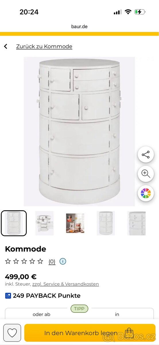 NOVÁ Bílá kulatá zajímavá komoda s dveřmi - 9