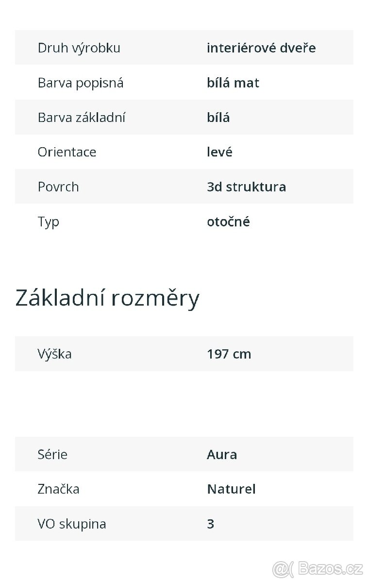 Interiérové dveře Aura Naturel bílé - 9