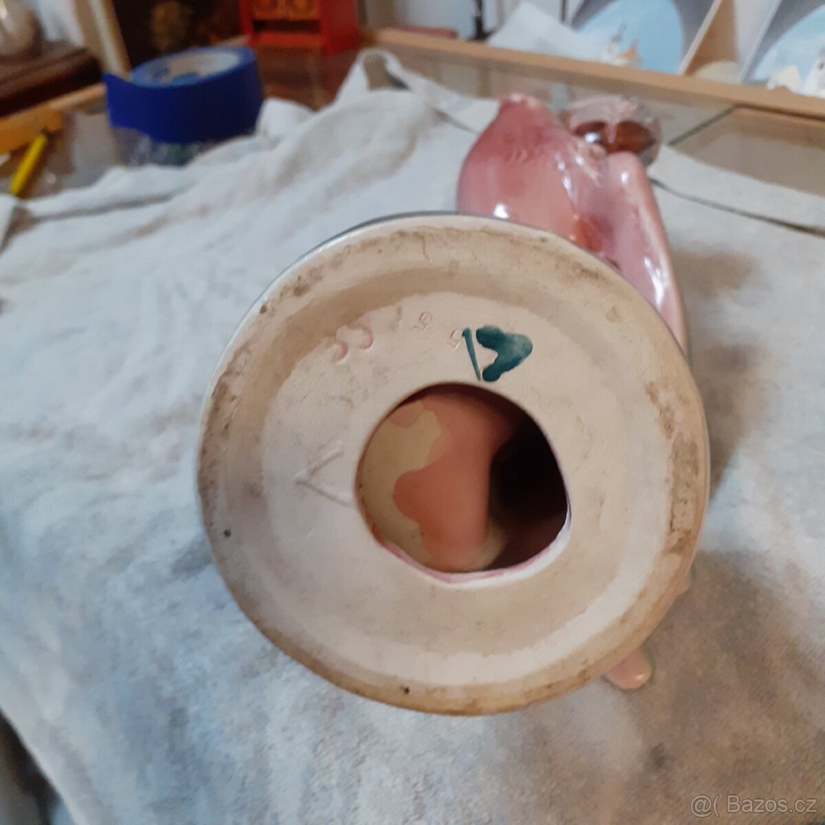 Starožitná keramická glazurovaná soška Jihokera - 9