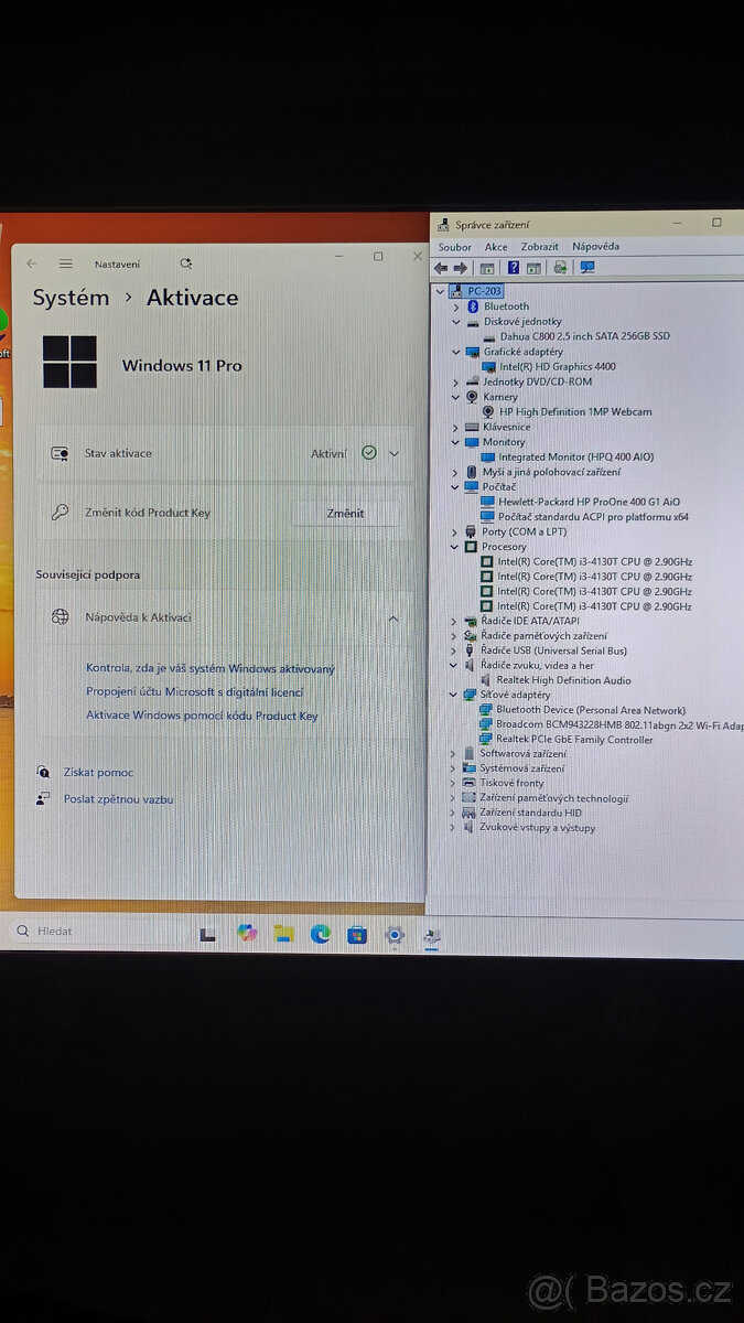 PC#203 sestava HP ProOne 400G1, Core i3, SSD, W11 - 9