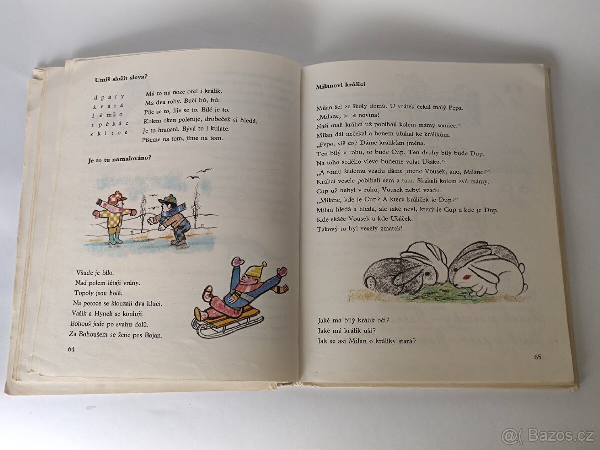 Retro SLABIKÁŘ, stará dětská učebnice, ČSSR, pošta 75.- - 9