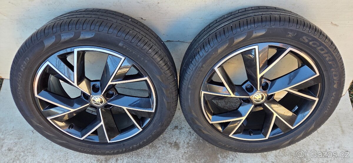 Alu kola Škoda Kodiaq 19" 5x112, letní Pirelli 235/50R19 - 9