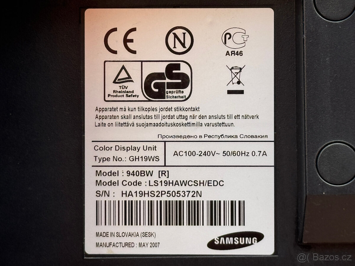 LCD monitor Samsung SyncMaster 940BW - 9