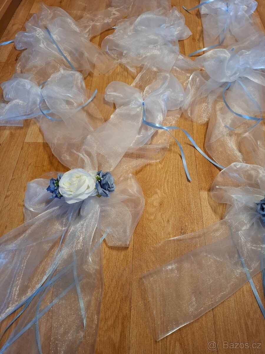 Svatební dekorace na auto - modrá - 9