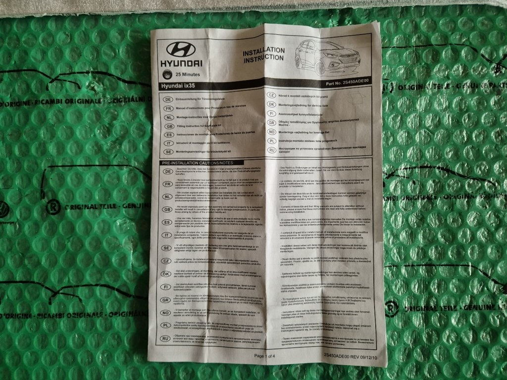 dekorativní ozdobné a ochranné lišty prahu Hyundai ix35 2S45 - 9