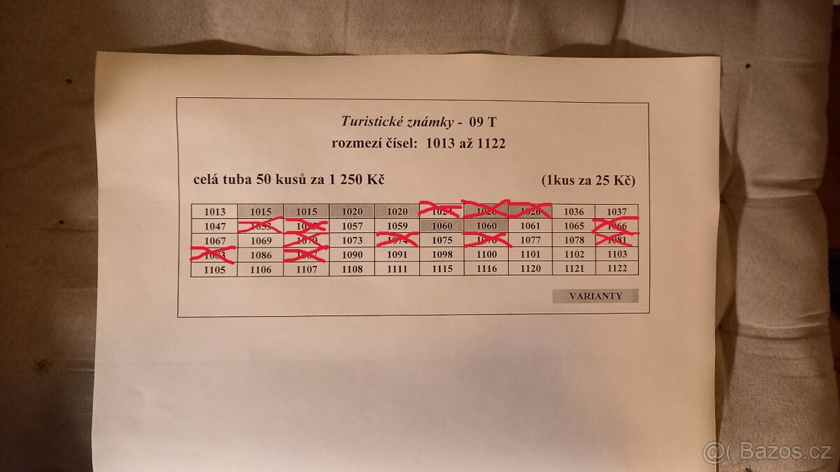 Turistické známky č. 1 - 2635 AKTUALIZACE 13.7.25 - 9
