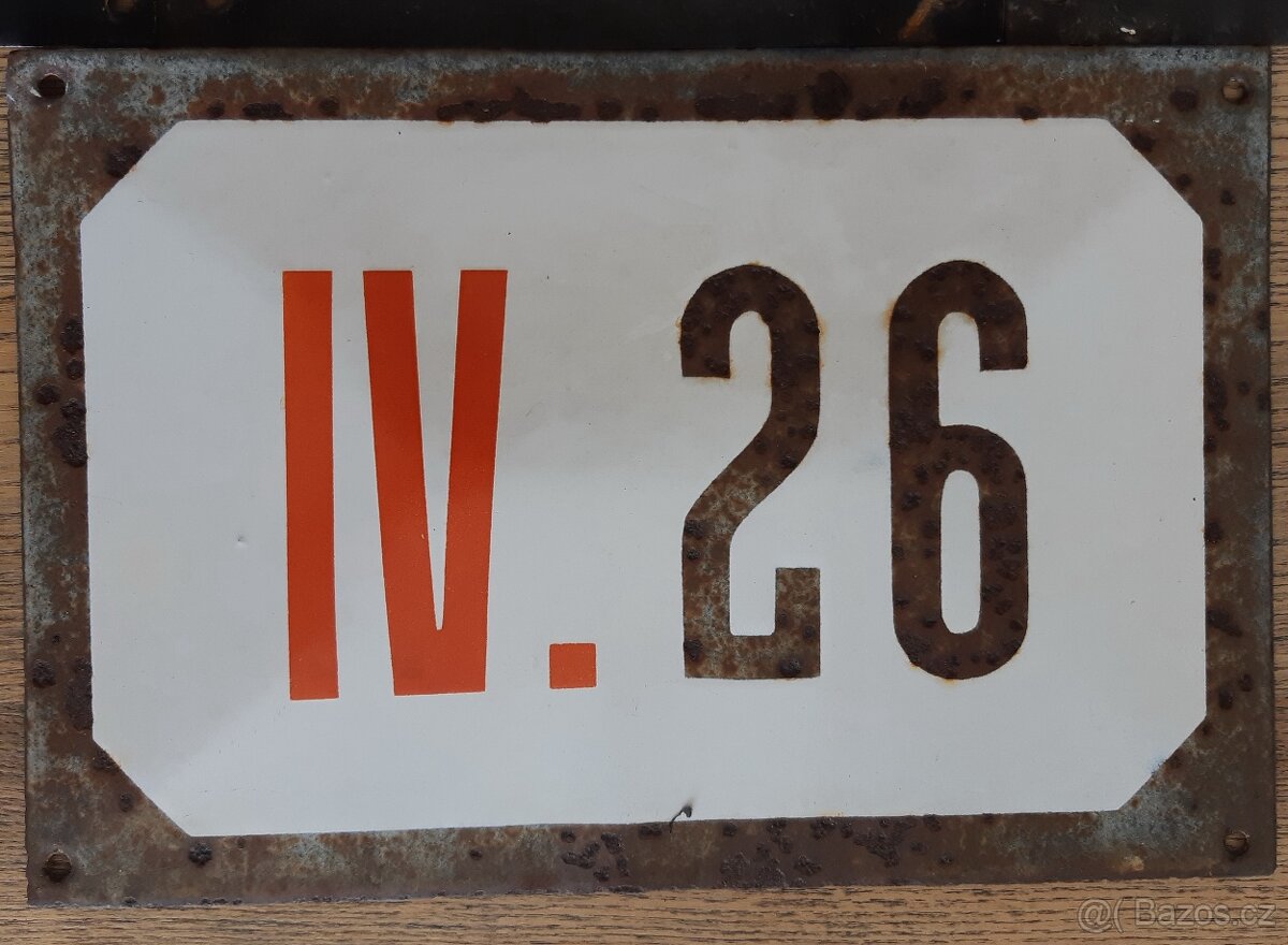 starožitné smaltované kovové cedulky s čísly domů - 9