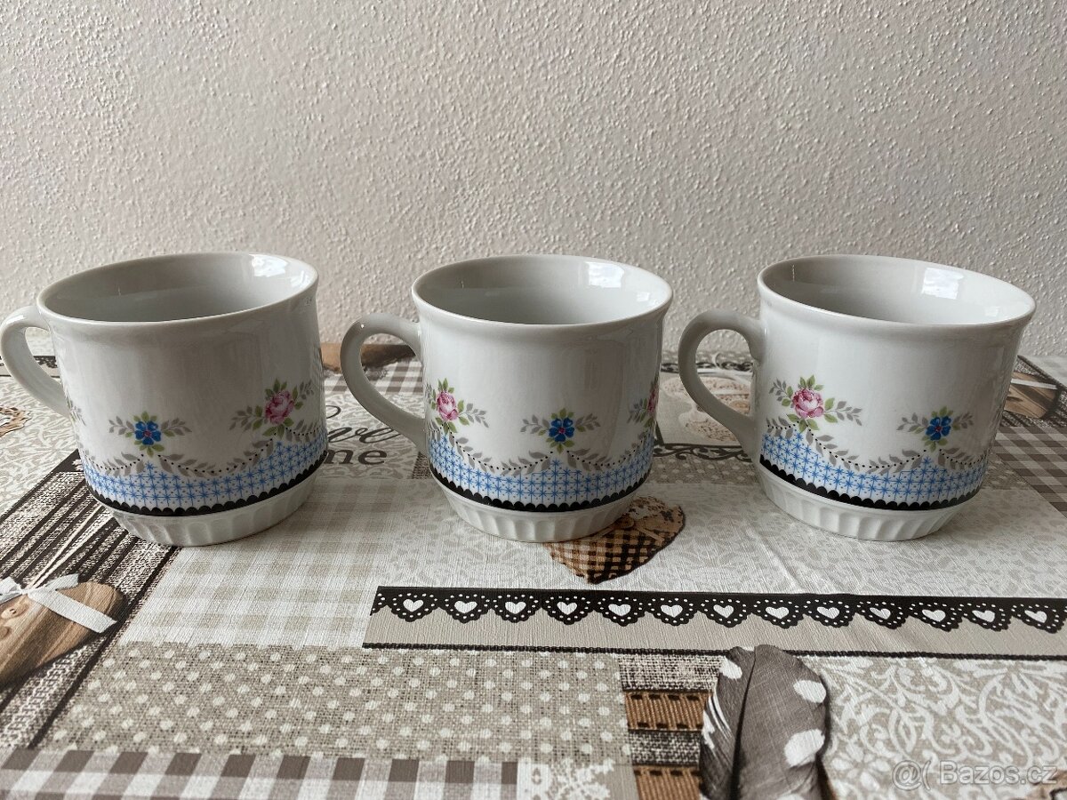 Raritní sada retro hrnků Dubí Czechoslovakia - 375 ml, 6 ks - 9