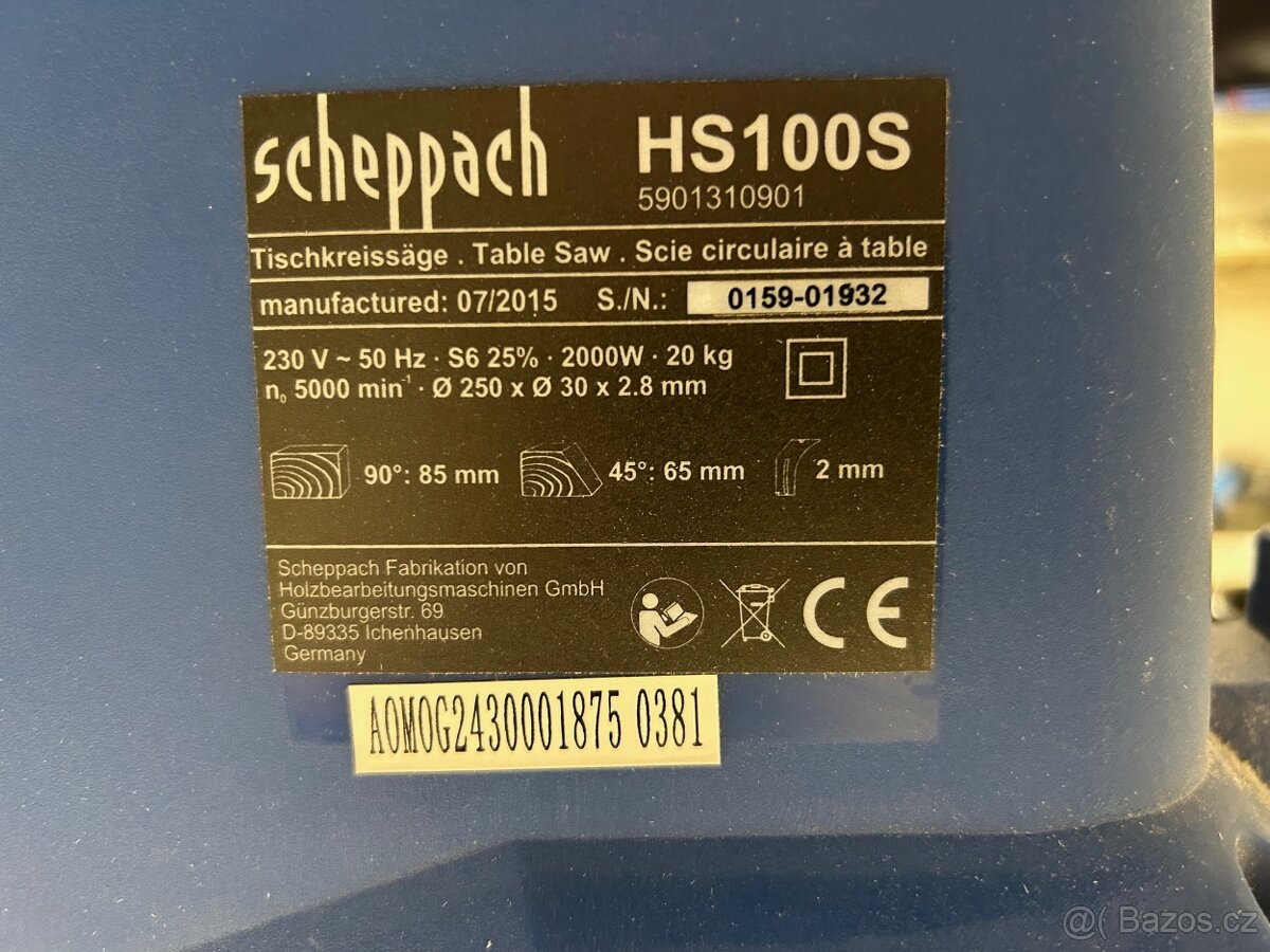 Německá stolní pila Scheppach HS100S s novým kotoučem - 9