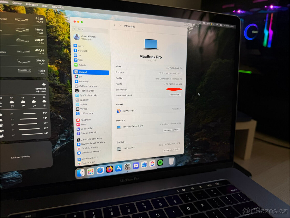 MacBook Pro 2018 15", 1 TB, 32 GB RAM - 9