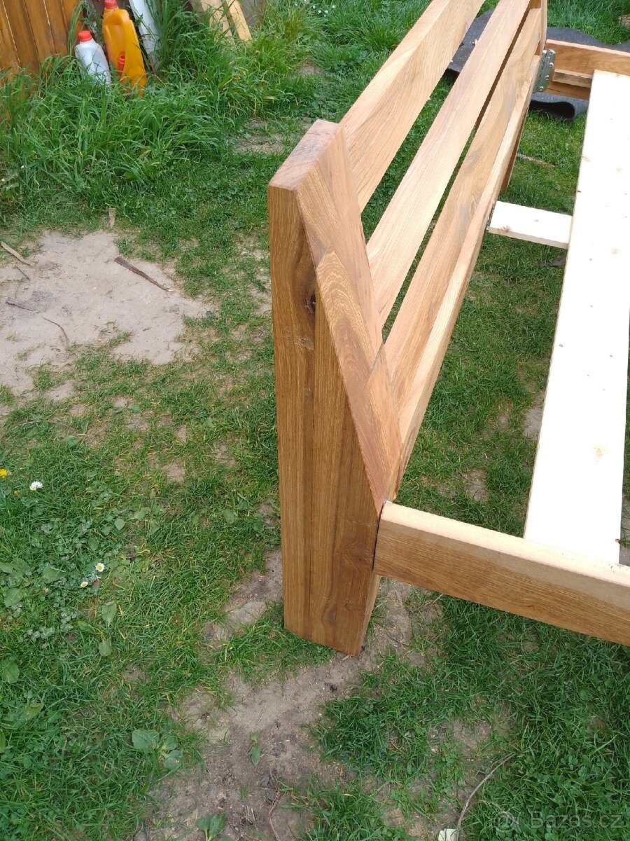 Dřevěná manželská postel jasan masiv - 9