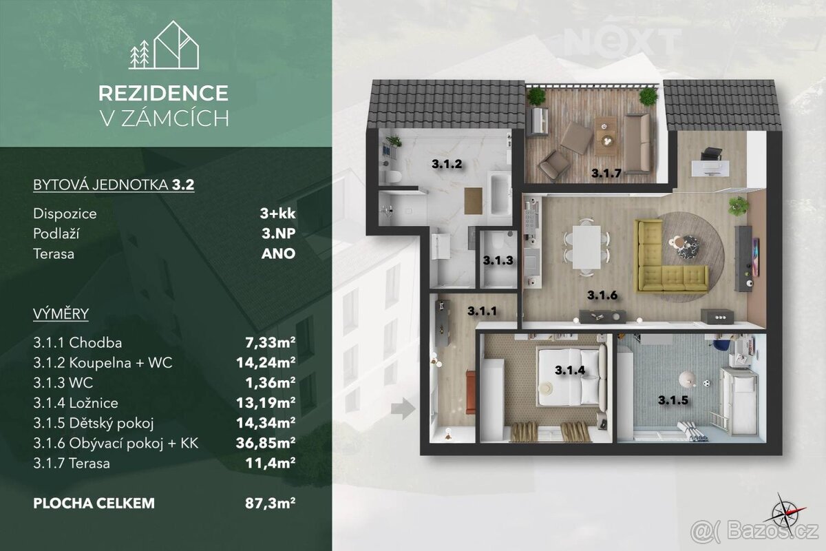 Prodej byt 3+kk, 87㎡ - 9