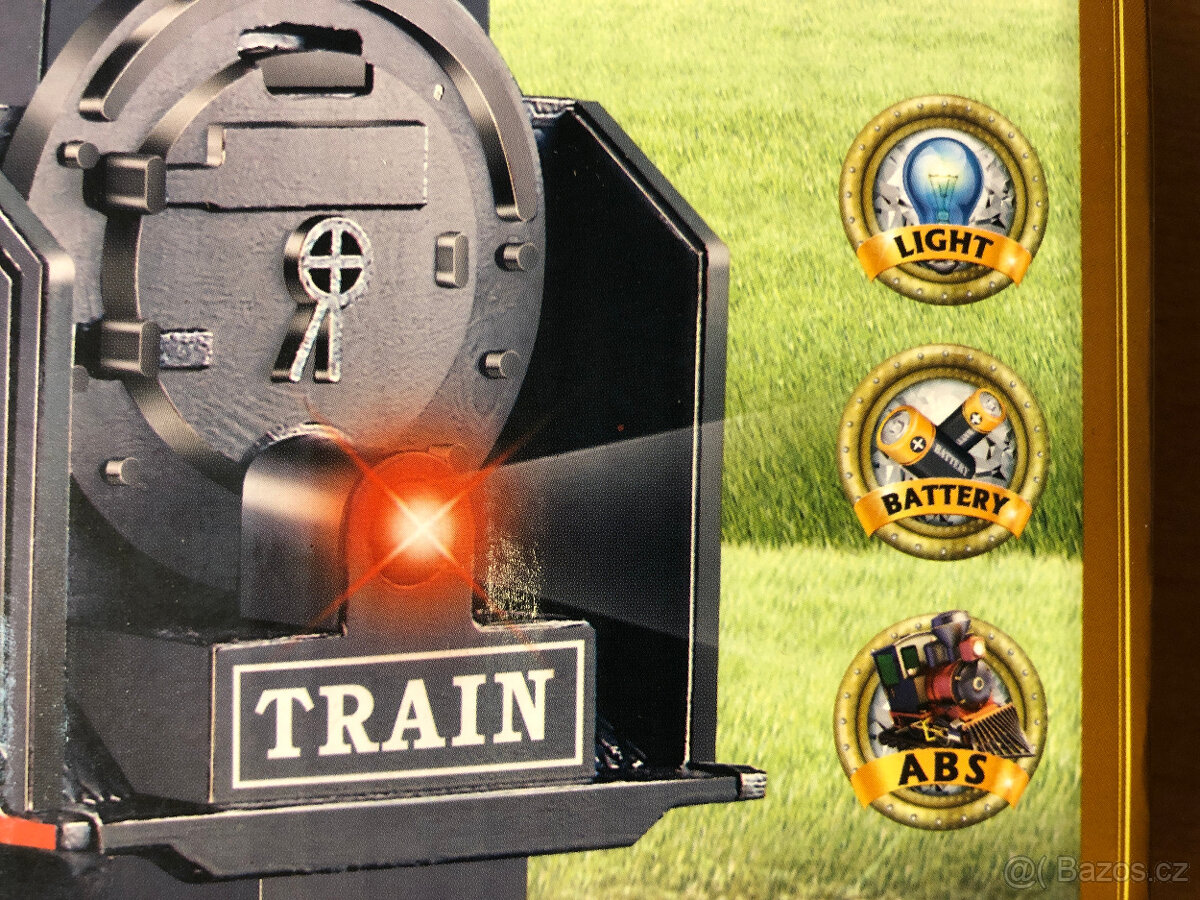 NOVÝ ELEKTRICKÝ VLÁČEK S KŘIŽOVATKOU, SVÍTÍ (vláčkodráha / v - 9
