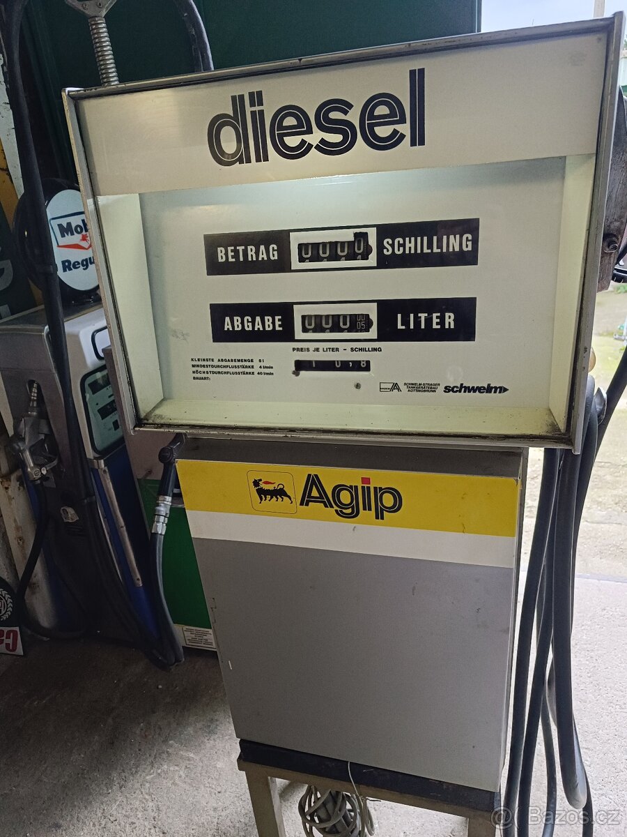 Čerpací stojan Agip 1971, kompletní asi funkční - 9