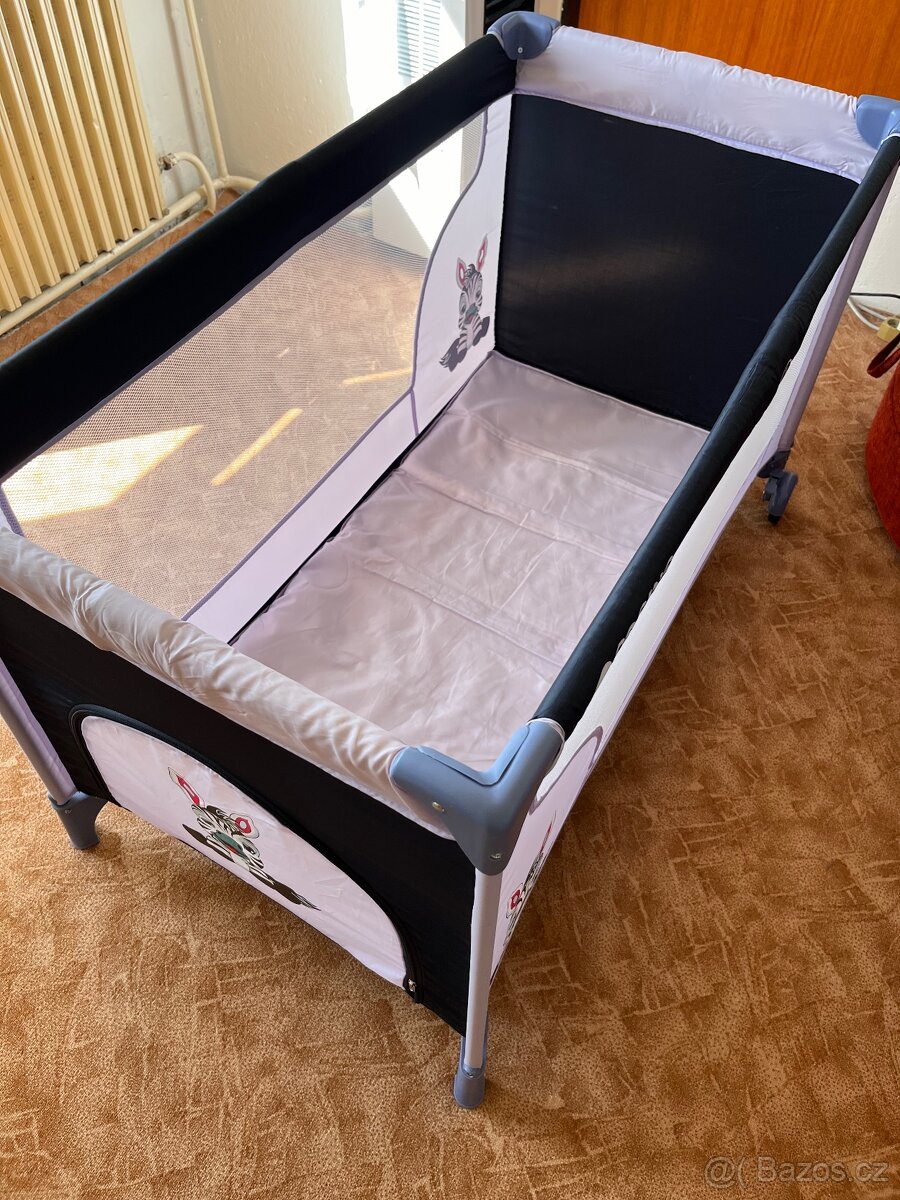 Cestovní postýlka Cosing Adam Zebra šedá - 9