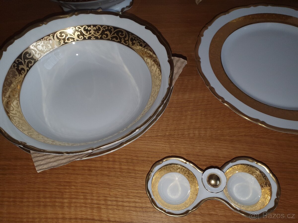 Jídelní servis se silným zlatým lemem THUN - 9