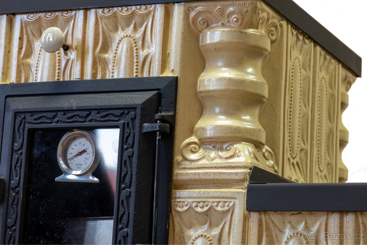 Keramická kachlová kamna s troubou na tuhé palivo - 9