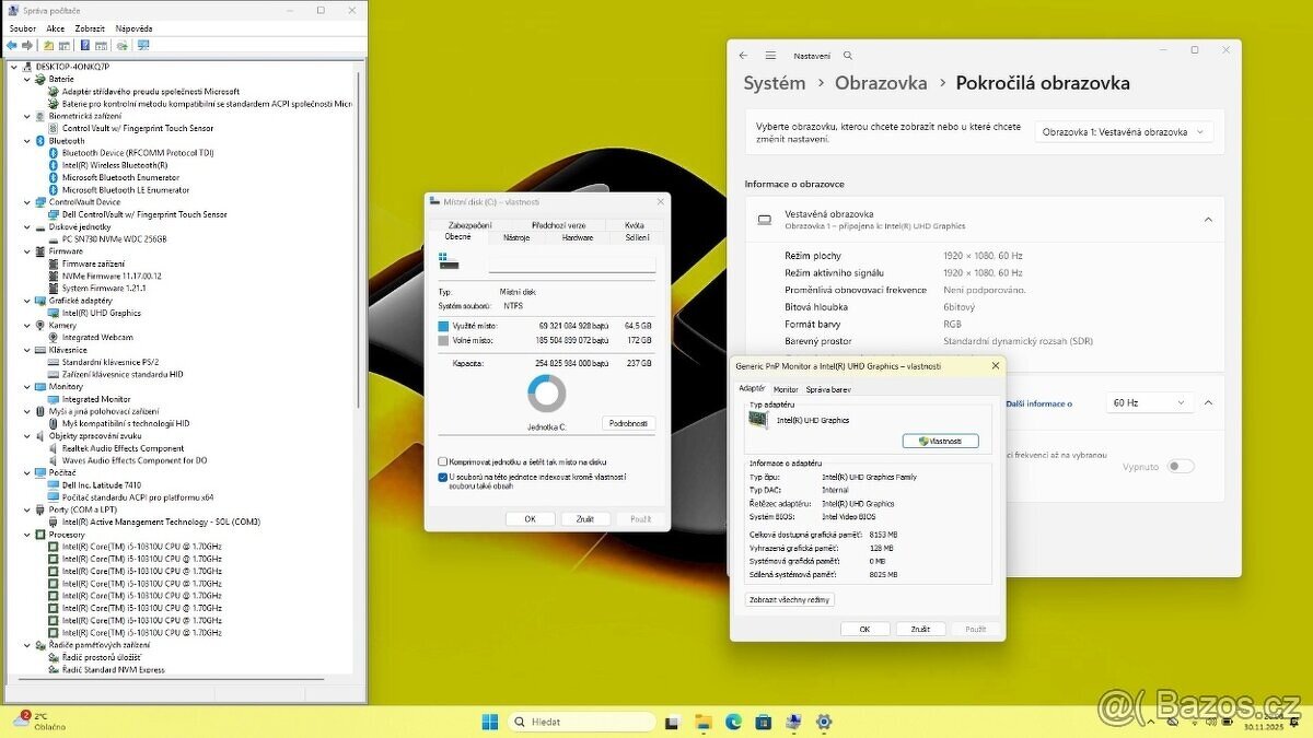 DELL 7410 /i5-10310U/16GB/SSD256GB/UHD/FULLHD/WIN11/ZÁRUKA - 9