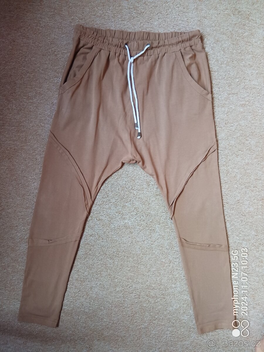 Harémky - nasrávačky - baggy sv. hnědé - 9