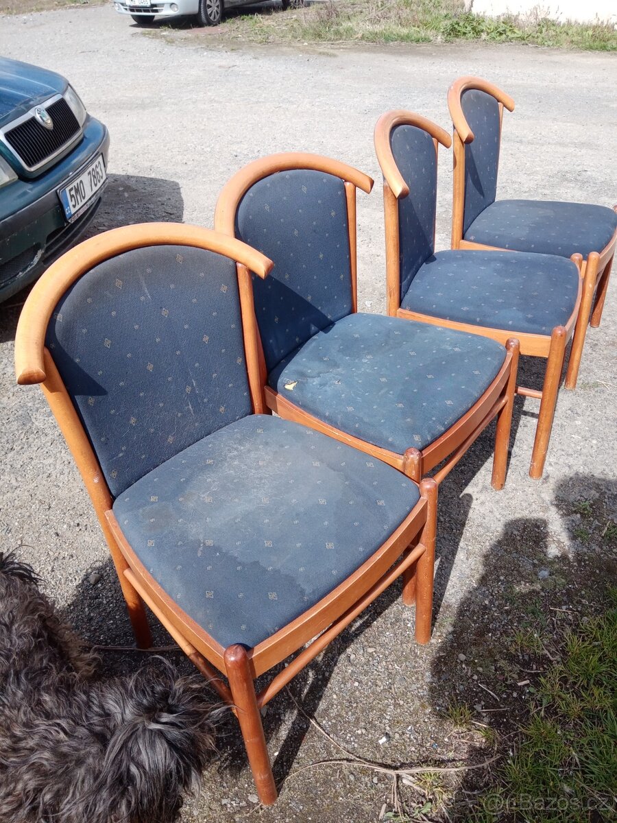 STUL a ZIDLE - prirodni drevo ,,,,a RATAN sestava - 9