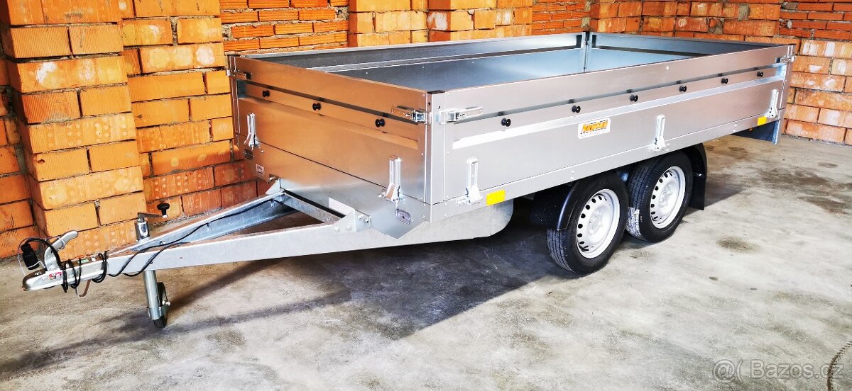 přívěsný vozík 2x 750 kg – 302x155x40cm kola pod - 9