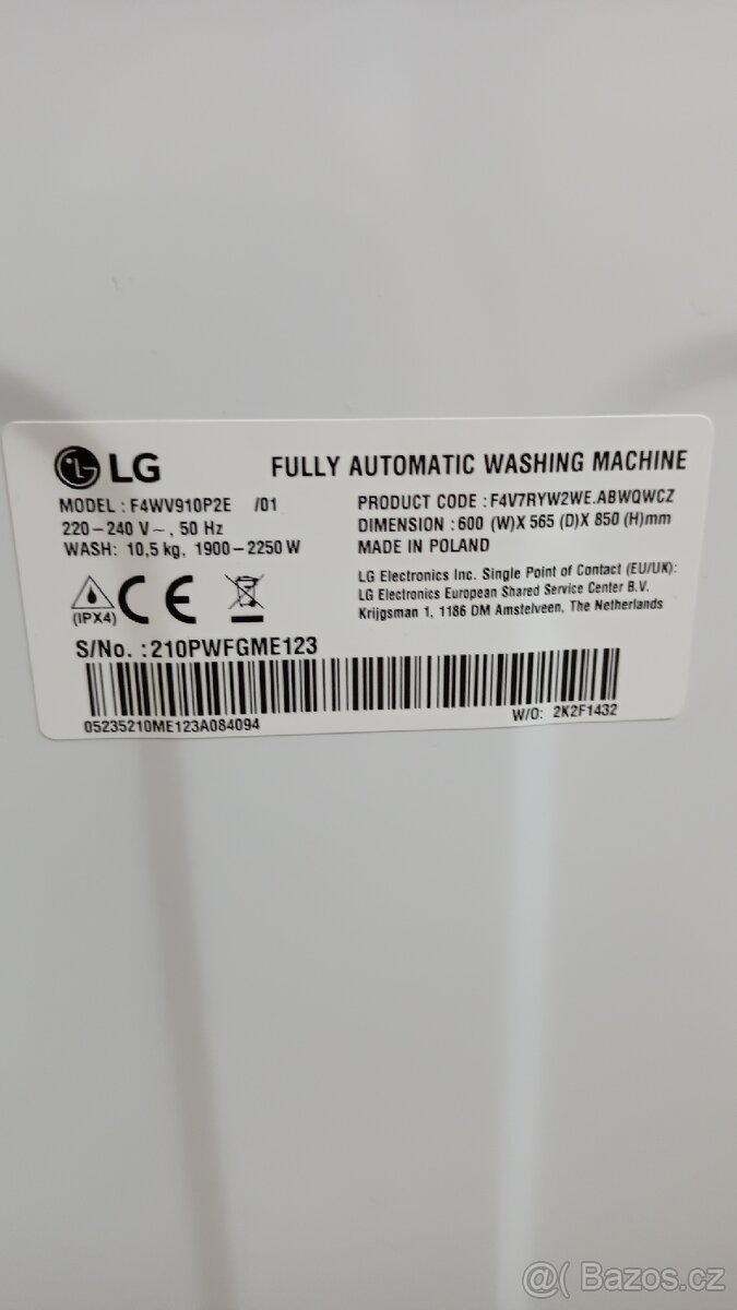 Pračka LG ThinQ 10.5 kg F4WV910P2E - 9