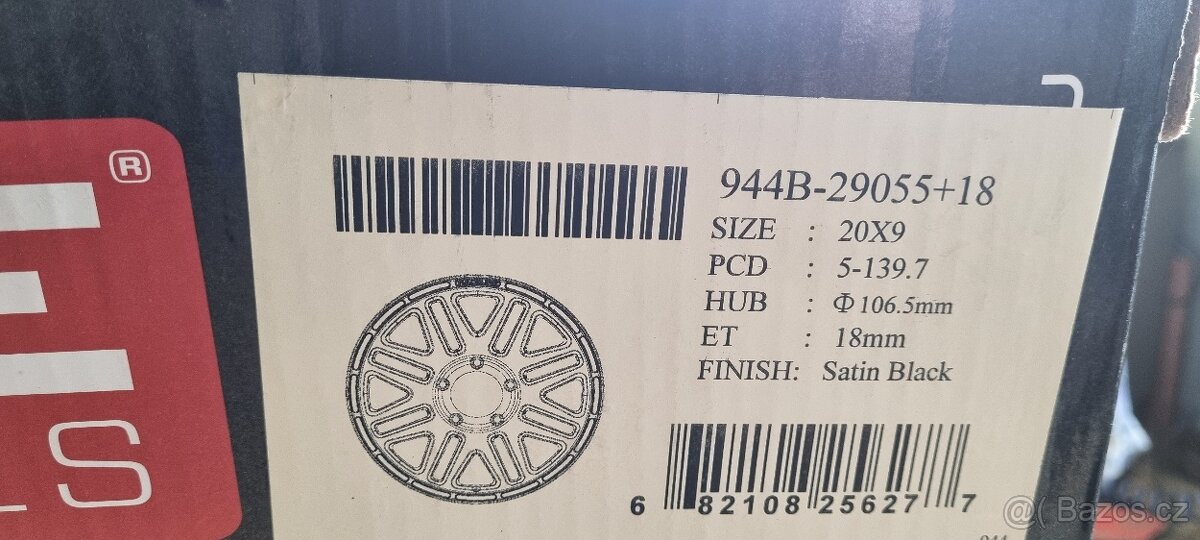 Alu disky Raceline Satin Black 5x139.7 9x20 106.5 AMERIKA - 9